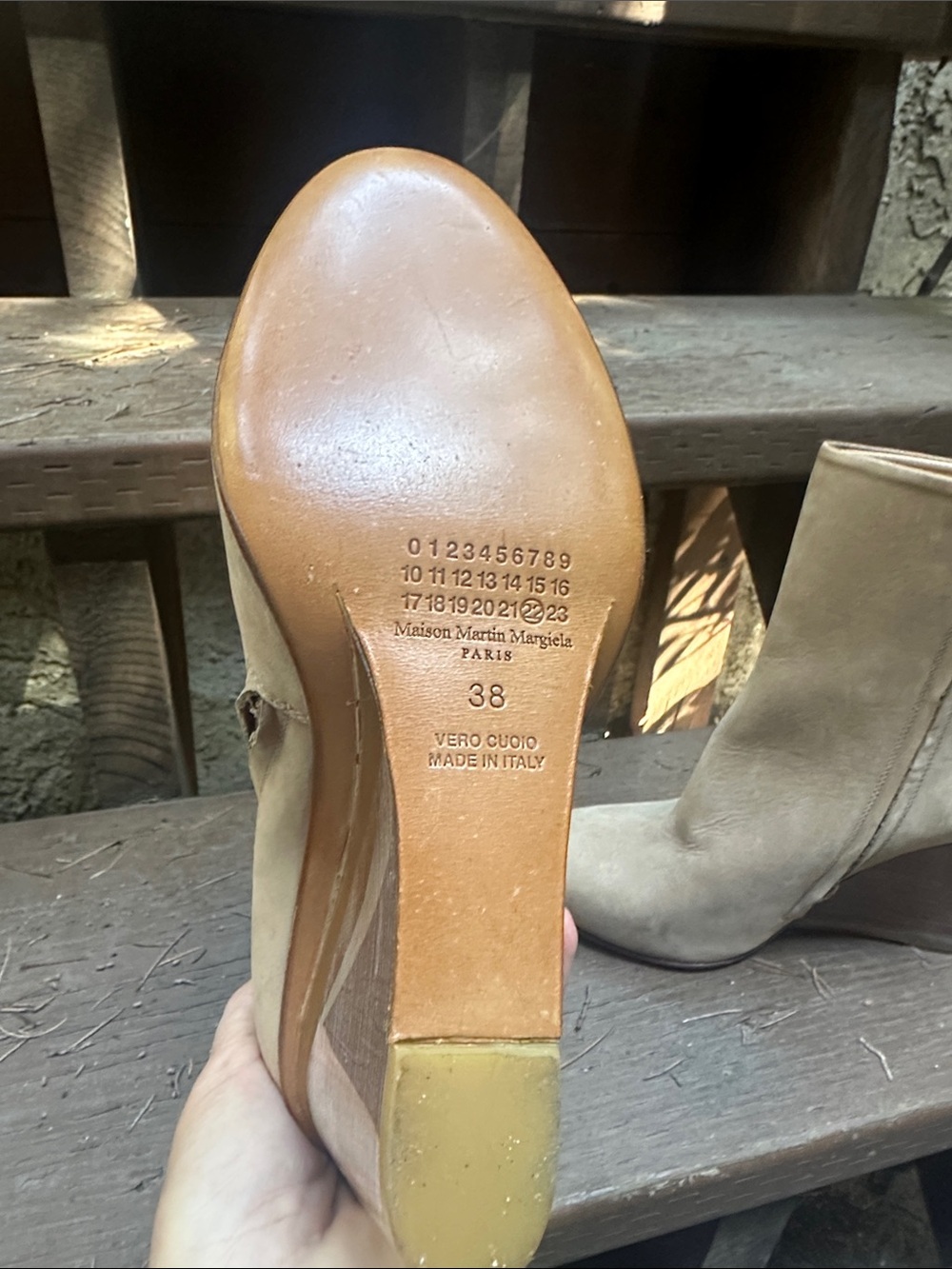 Maison  Margiela Plexi Suede Boots - Picture 7 of 10